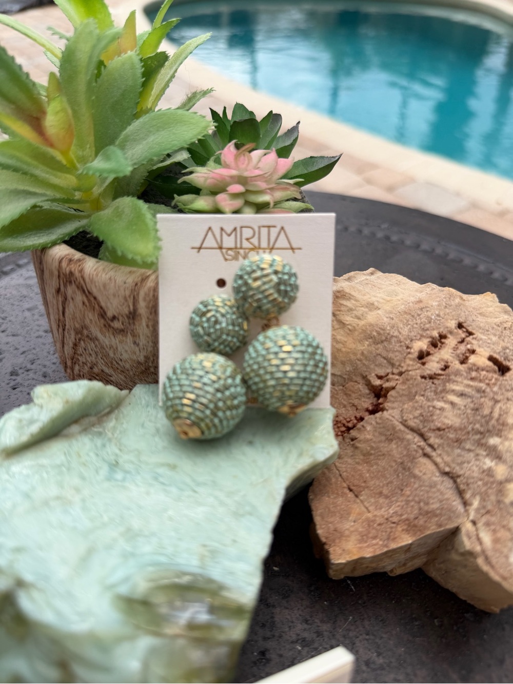 NWT Rare AMRITA SINGH Earrings - Stunning Worn on the Red Carpet - Boho Earrings